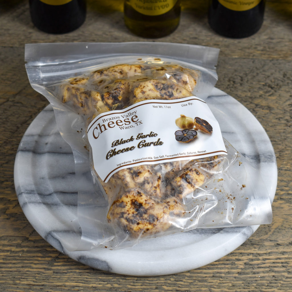 Black Garlic Cheese Curds Brazos Valley Cheese