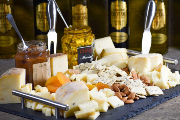 Cheese platter made from deluxe gift box