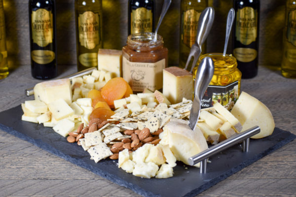 Cheese platter made from deluxe gift box