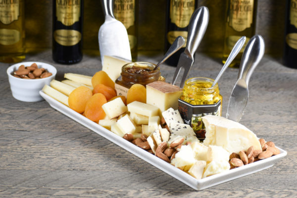 Cheese platter made with large gift box items