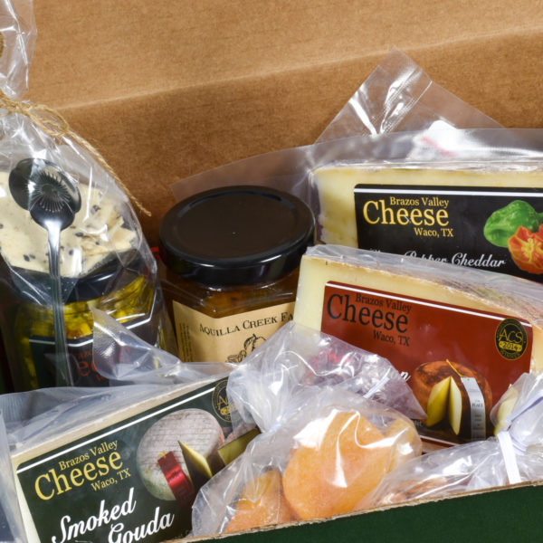 Large gift box with cheese and accoutrements